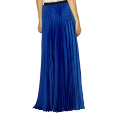 Full Length High waist royal blue solid maxi skirts