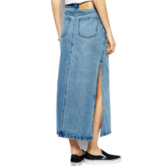 New style ladies slim fit long  skirt denim manufacturer