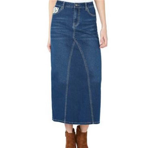 Women wholesale elegant long jean denim skirts