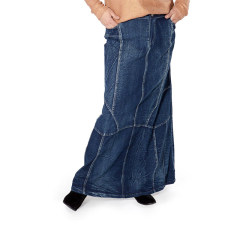 Plus size maxi denim skirts long knee length indian