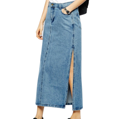 New style ladies slim fit long  skirt denim manufacturer