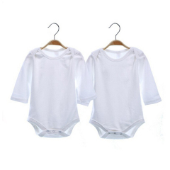 OEM ODM Infant Soft Cotton Romper Plain White Baby Long Sleeve Rompers With Top Quality
