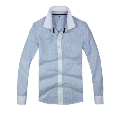 High collar mens dress shirt slim fit