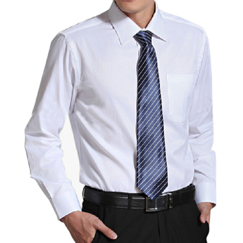 Business white plain long sleeve men casual shirts wholesale