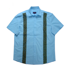 Short sleeve blank fancy design men shirt with printing