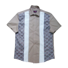 Casual clothing shirts cotton poplin men slim fit dress shirt with african printing