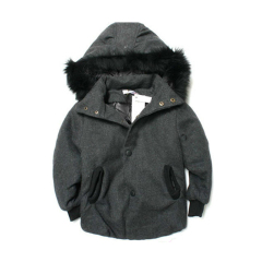 Hooded boy fur knitted jacket children coats