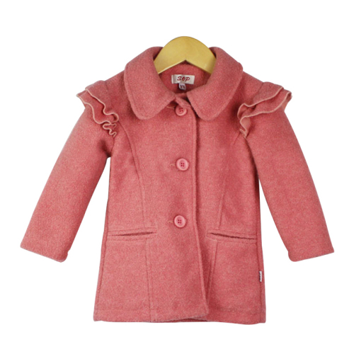 Ruffle kids clothes jacket outwear professional garments manufacturer children winter tops girls coats