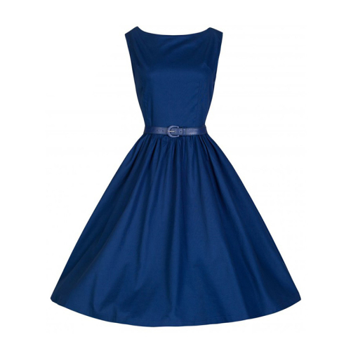 Plus size new design women hepburn dresses lady cloth latest design plus size blue dress