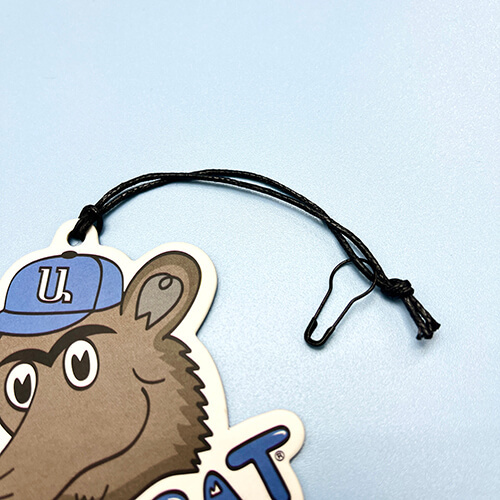 Die Cut Cartoon Paper Tag With Wax String And Pin