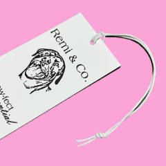 Custom Black Print Coated Paper Hangtag With Wax String