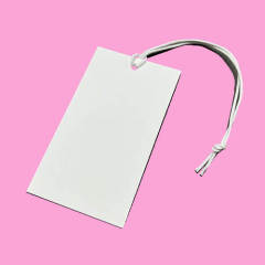 Custom Black Print Coated Paper Hangtag With Wax String