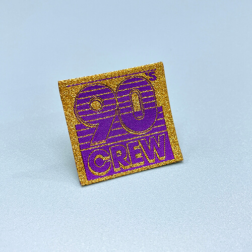 Custom Metalic Yarn Center Fold Hem Label
