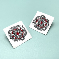 Custom Straight Cut Damask Garmet Label