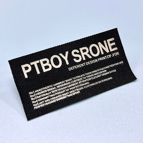 Custom 3D Embossed Printed Waxed Cotton Label