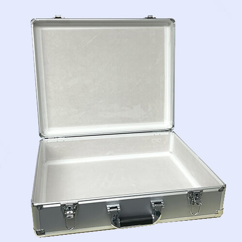 Custom Aluminium Briefcase Metal Luggage Box With Gold Print Logo