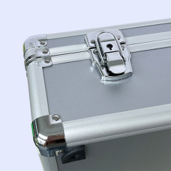 Custom Aluminium Briefcase Metal Luggage Box With Gold Print Logo