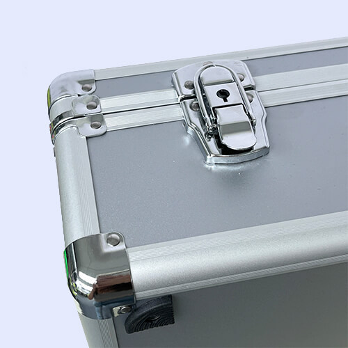 Custom Aluminium Briefcase Metal Luggage Box With Gold Print Logo