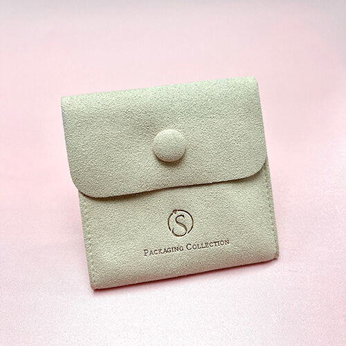 Custom Button Fabric Pouch Bag And Jewelry Display Card