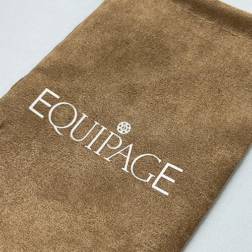 Custom Faux Suede Drawstring Pouch