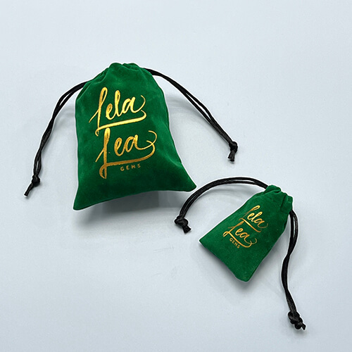 Custom Gold Foil Velvet Drawstring Pouch