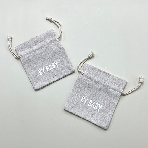 Small Drawstring Linen Pouch With Custom Logo