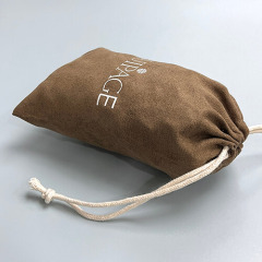 Custom Faux Suede Drawstring Pouch