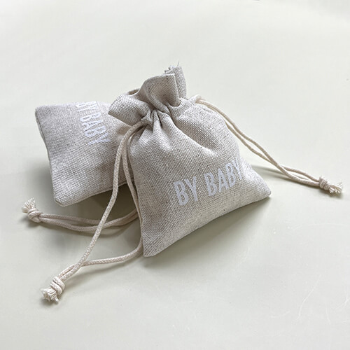 Small Drawstring Linen Pouch With Custom Logo