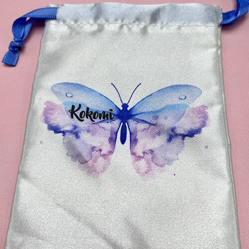 Digital Printed Custom Satin Drawstring Pouch