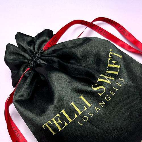 Luxury Custom Satin Pouch Bag With Branded Logo