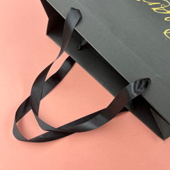Custom Black Paper Bag With Gold Foil Logo