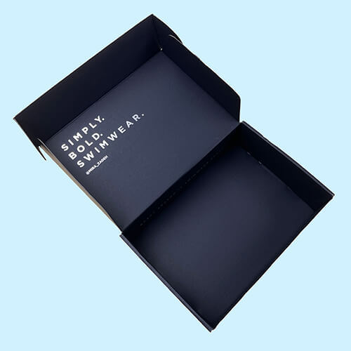 Custom Black Mailer Boxes With Silver Logo