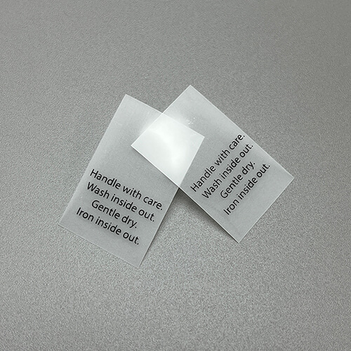 Printed Care Instruction TPU Label