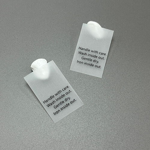 Printed Care Instruction TPU Label