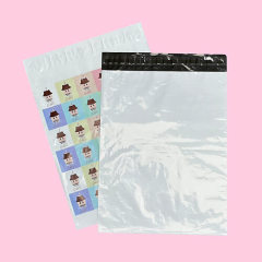 Stock Size White Glossy Shipping Bag With Custom Print
