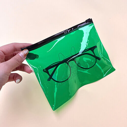 Custom PVC Ziplock Bag With White Printed Logo