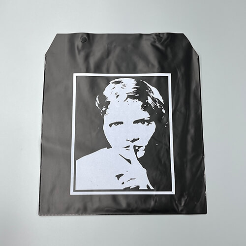 Frosted Black Snap Button PVC Bag