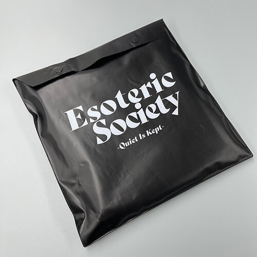 Frosted Black Snap Button PVC Bag