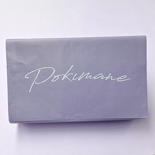 custom tissue paper with silver and red logo