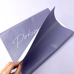 custom tissue paper with silver and red logo