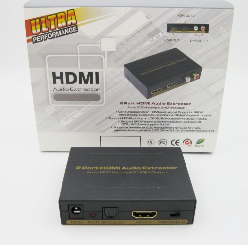 BK-912 2 port HDMI audio extractor hdmi output supports three audio EDID mode Audio EDID Setting Support Dolby Digital AC-3 DTS, LPCM