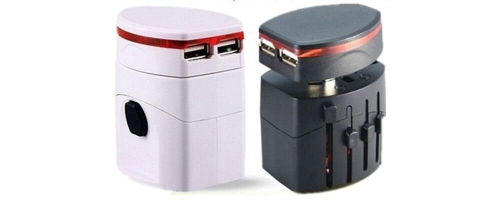 2USB Universal World Travel Charger Adapter Plug All in one AC Power Adapter Converter to US/UK/AU/EU Plug Socket International