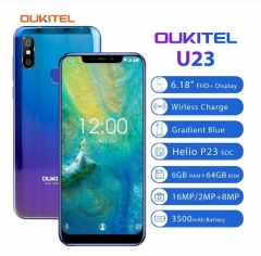 OUKITEL U23 Smartphone Helio P23 MTK6763T 6.18 pouces 6 GB + 64 GB