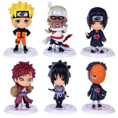 Naruto Anime Action Modèle Carte PVC ABS Modèle 6 Pièces / Ensemble