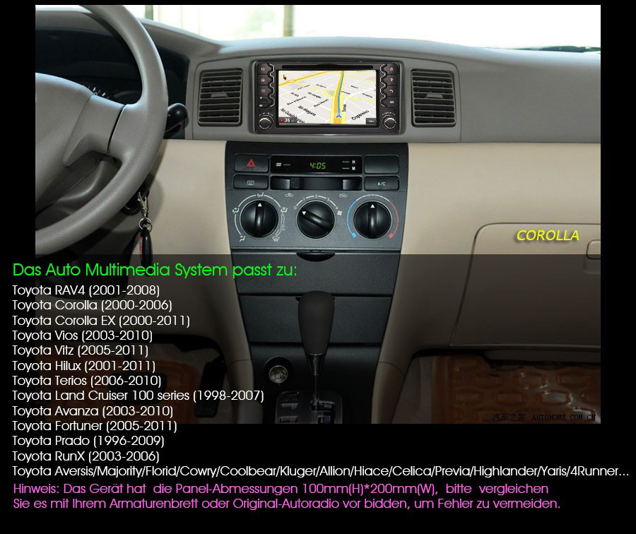 Android 12 Autoradio Für Toyota Corolla Camry Prado RAV4 Hilux VIOS