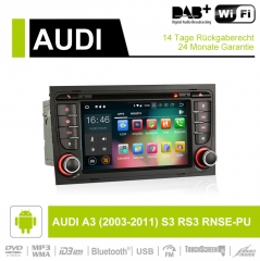 7 Inch Android 9.0 Car Radio / Multimedia 2GB RAM 16GB ROM For AUDI A3 (2003-2011) S3 RS3 RNSE-PU