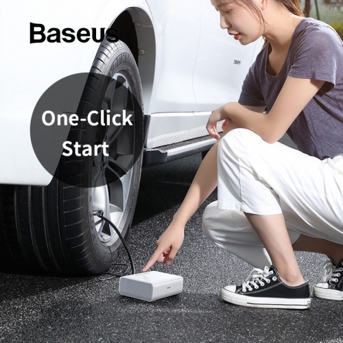 Baseus Intelligent Tire Inflator Car Portable Air Compressor Pump DC 12 Volt Auto Tyre Inflatable Pump for Car with LED Lights