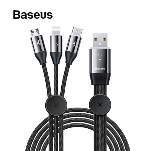 Câble USB 3 en 1 pour voiture de stockage magnétique Baseus