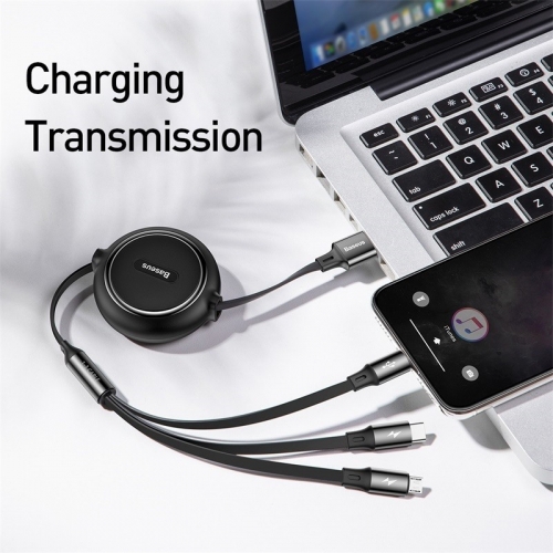 Baseus Adjustable 3 in1 USB Charging Data Cable