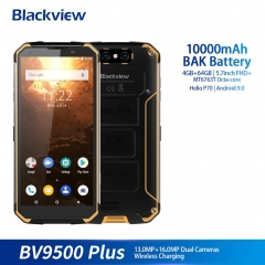 Téléphone mobile Blackview BV9500 Plus Helio P70 Octa Core 10000mAh IP68 étanche 5.7 pouces FHD 4 Go + 64 Go android 9.0